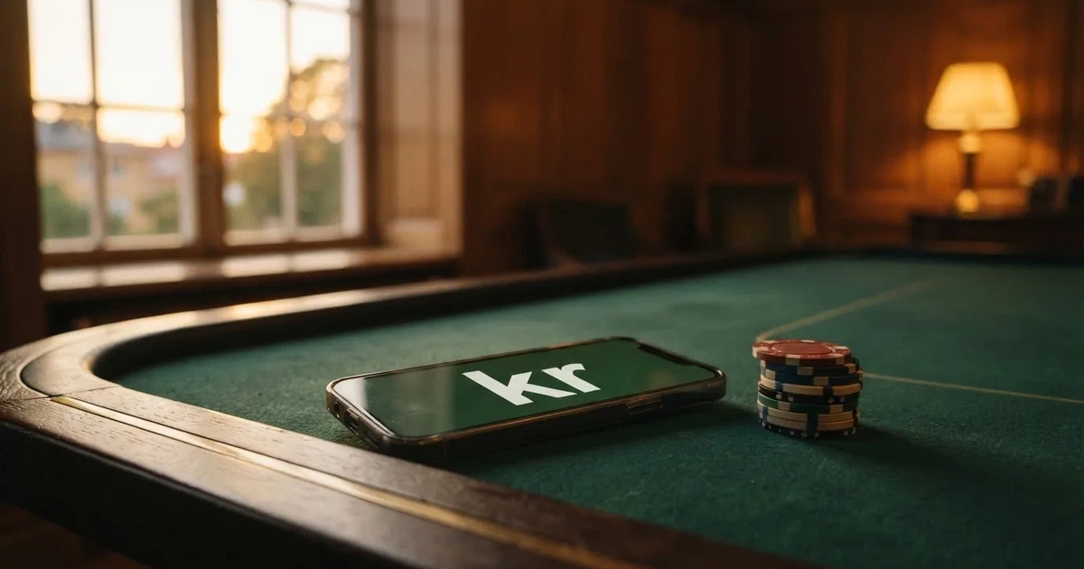 En röd brevlåda vid grinden till en lantgård en sommarkväll, daggigt gräs och långa skuggor — svenska casinon med skrill